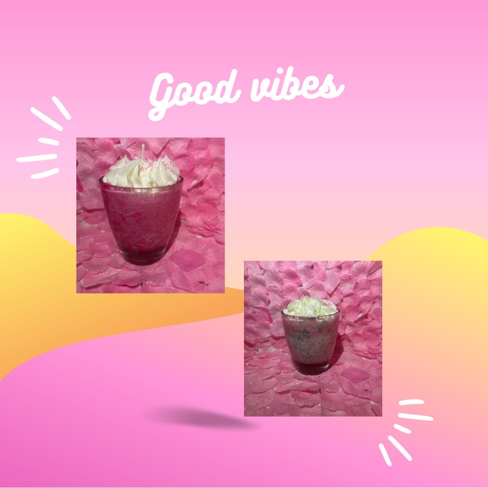 Pink and White Decorative Candle
